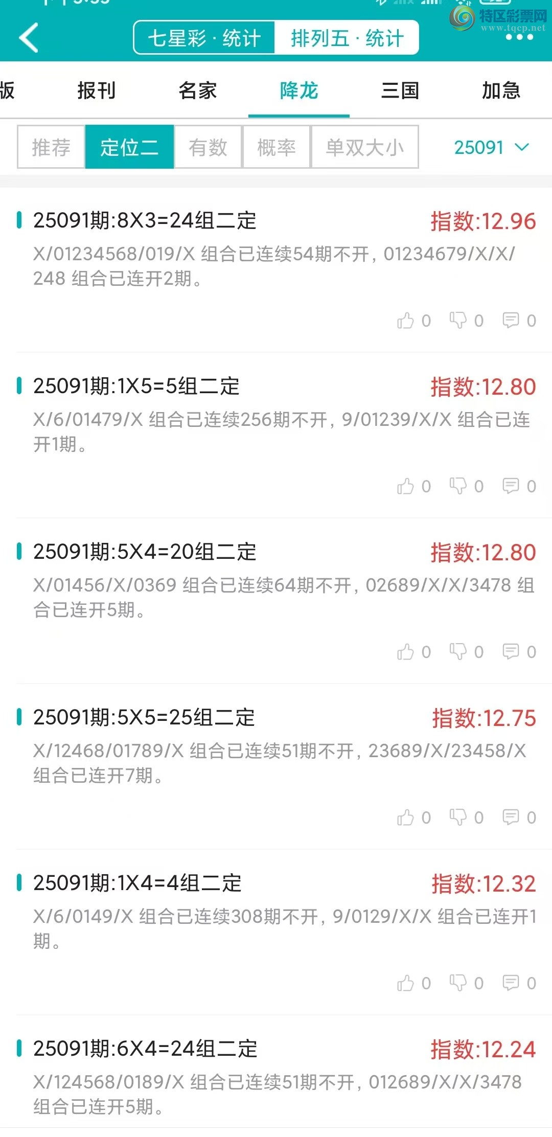 [排列五] 25091期：【降龙统计】上期排列三五降龙统计概率8连中，打奖就用微彩点播!852 / 作者:客服-小贞 / 帖子ID:1035805